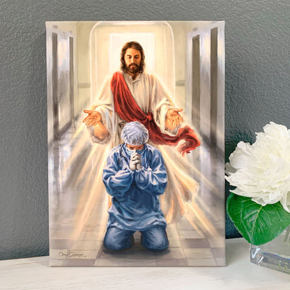 Jesus And Praying Doctor Wall Art - Christian Wall Decor - Religious Gift