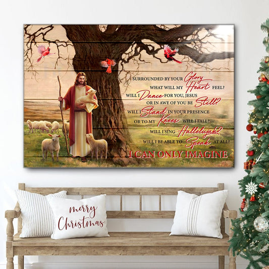 Jesus And Sheeps Surrounded By Your Glory What Will My Heart Feel Canvas Wall Art - Jesus Canvas Pictures - Christian Wall Posters