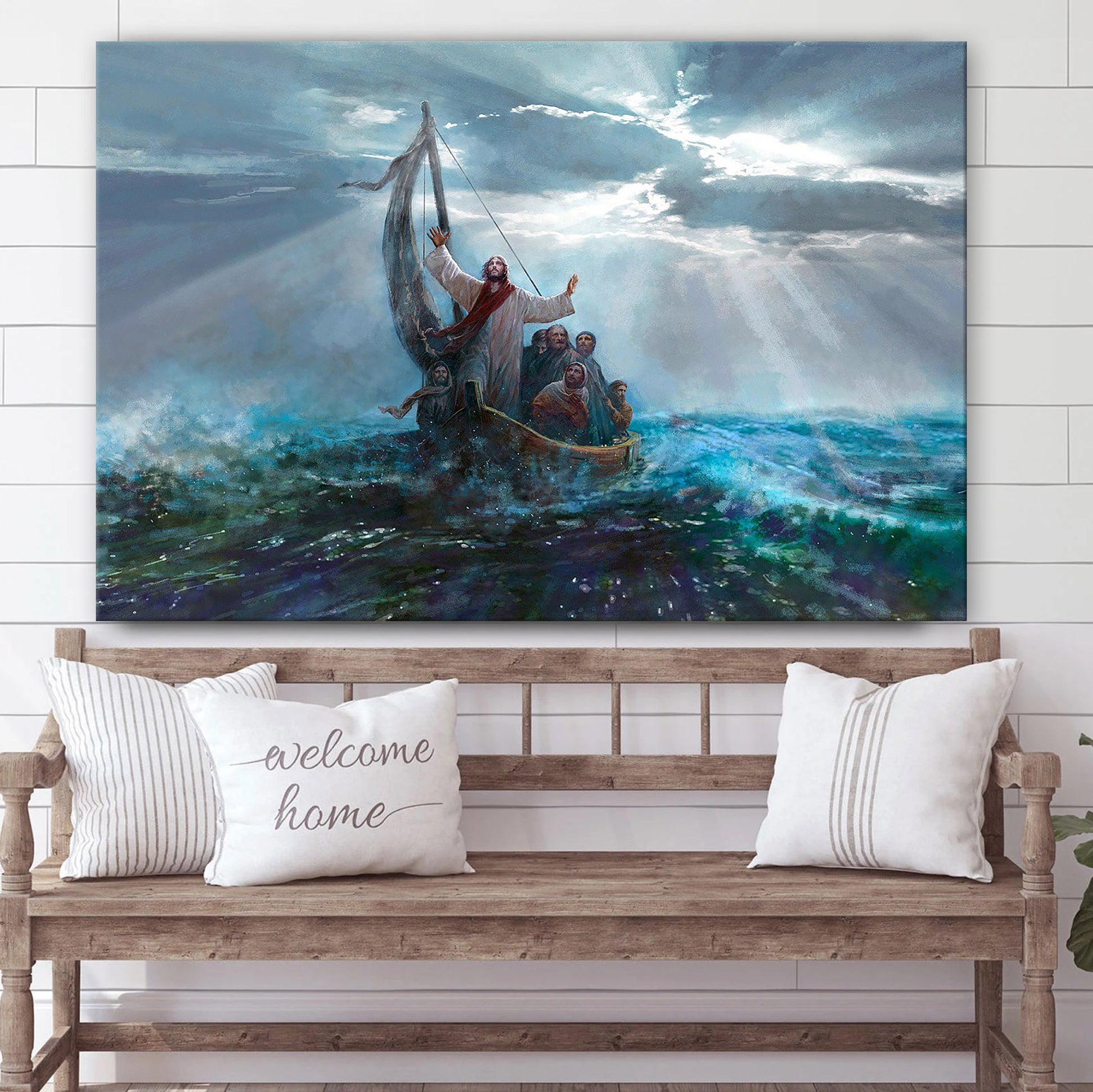 Jesus And Storm - Jesus Canvas Wall Art - Christian Wall Art