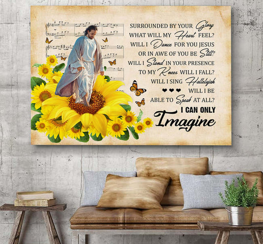 Jesus And Sunflower Surrounded By Your Glory Canvas Wall Art - Jesus Canvas Pictures - Christian Wall Posters