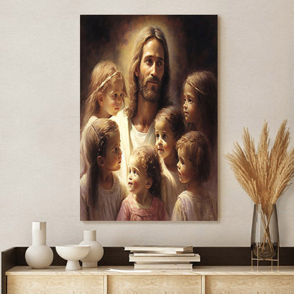 Jesus And The Children - Jesus Canvas Art - Christian Wall Art