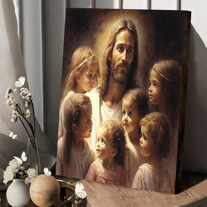 Jesus And The Children - Jesus Canvas Art - Christian Wall Art