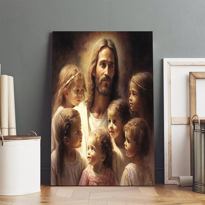 Jesus And The Children - Jesus Canvas Art - Christian Wall Art