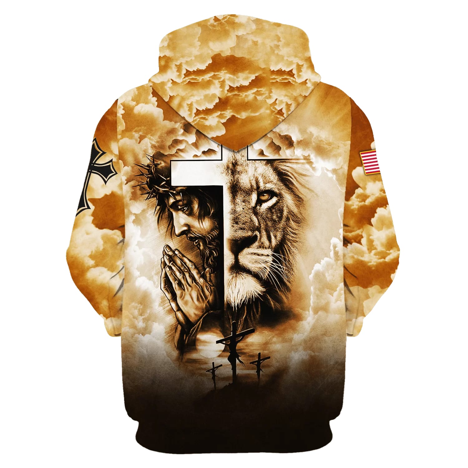 Jesus And The Cross Lion Of Judah Hoodie - Men & Women Christian Hoodie - 3D Printed Hoodie