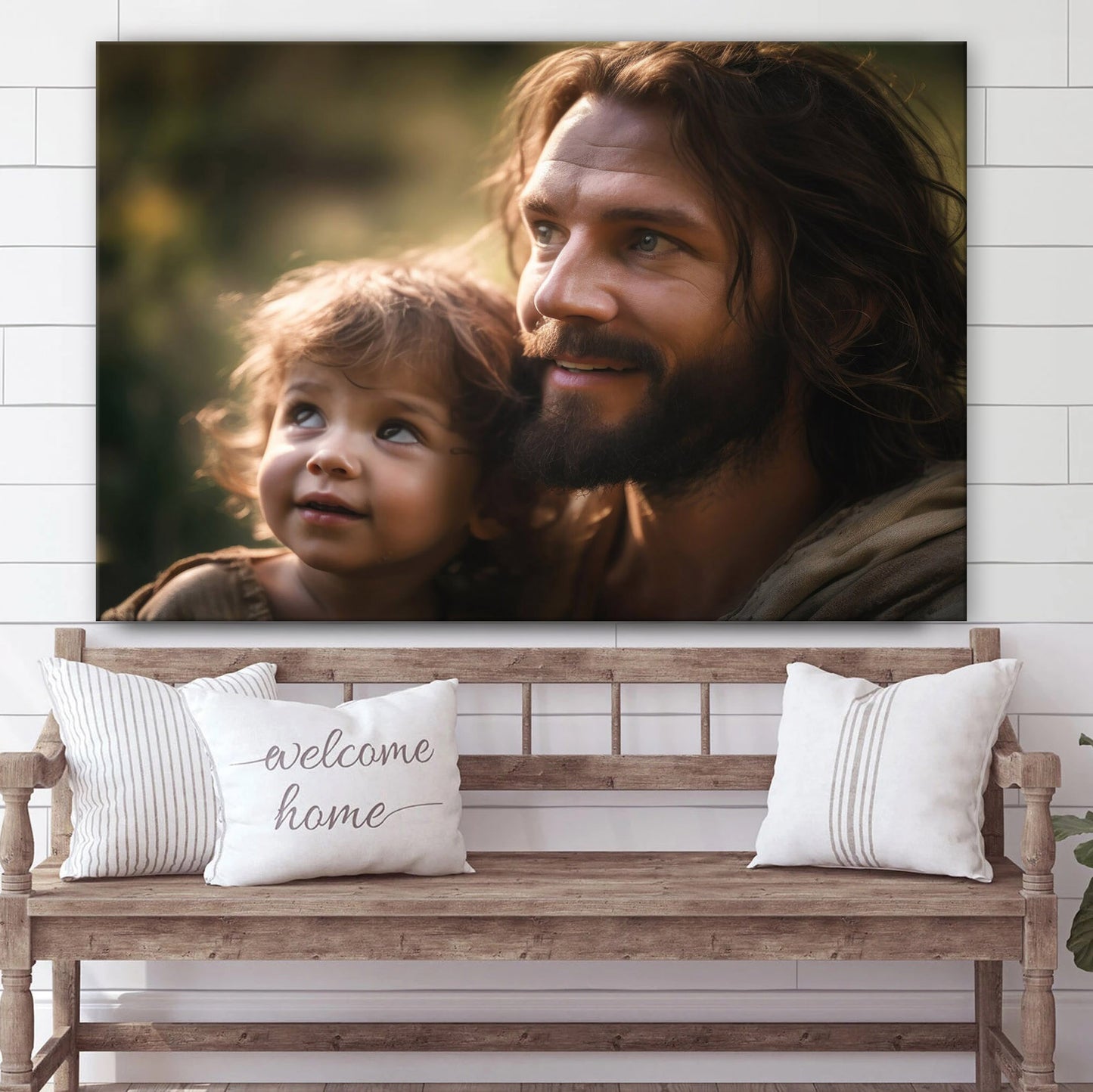 Jesus And The Kids Jesus Bible Art Modern - Canvas Pictures - Jesus Canvas Art - Christian Wall Art
