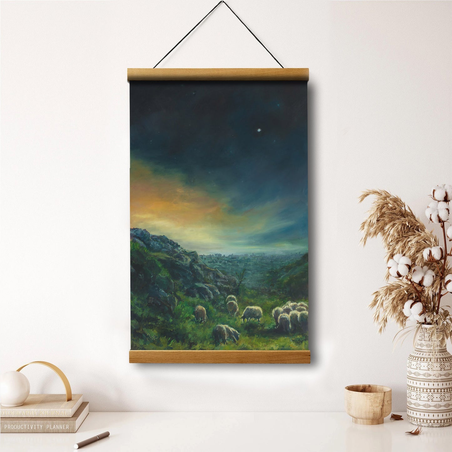 Jesus And The Lamb Picture - All Things Bow In Humble Reverence Portrait Hanging Canvas Wall Art - Christian Wall Decor - Religious Canvas