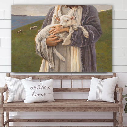 Jesus And The Lamb Picture - Amazing Grace Canvas Wall Art - Christian Wall Decor