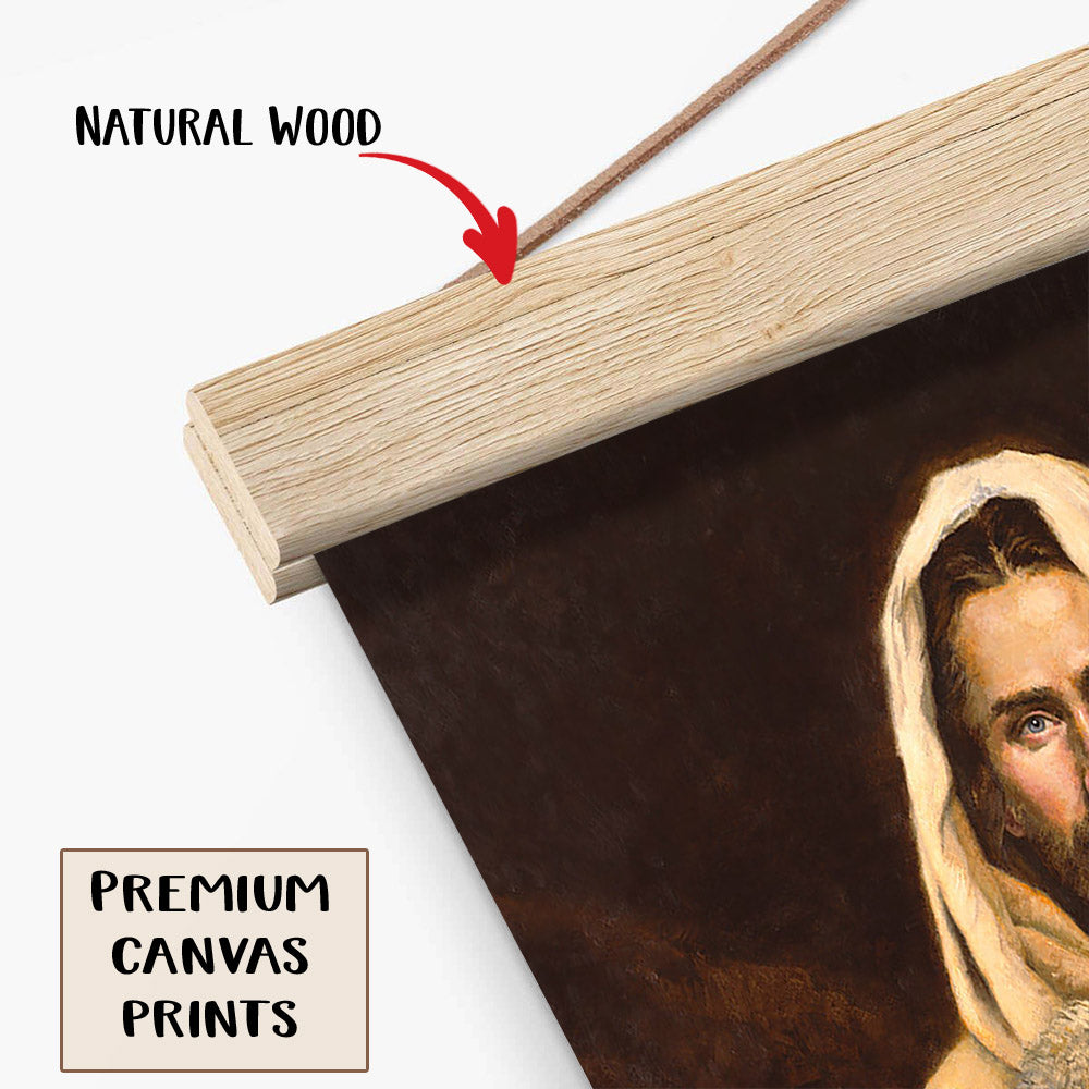 Jesus And The Lamb Picture - Bind Up The Broken Hearted Portrait Hanging Canvas Wall Art - Christian Wall Decor - Religious Canvas