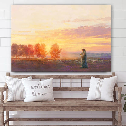 Jesus And The Lamb Picture - Eventide Canvas Wall Art - Christian Wall Decor