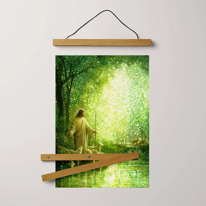 Jesus And The Lamb Picture - Feed My Sheep Portrait Hanging Canvas Wall Art - Christian Wall Decor - Religious Canvas