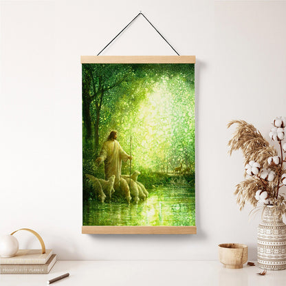 Jesus And The Lamb Picture - Feed My Sheep Portrait Hanging Canvas Wall Art - Christian Wall Decor - Religious Canvas