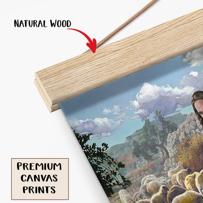 Jesus And The Lamb Picture - Finding The One Portrait Hanging Canvas Wall Art - Christian Wall Decor - Religious Canvas