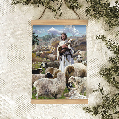 Jesus And The Lamb Picture - Finding The One Portrait Hanging Canvas Wall Art - Christian Wall Decor - Religious Canvas