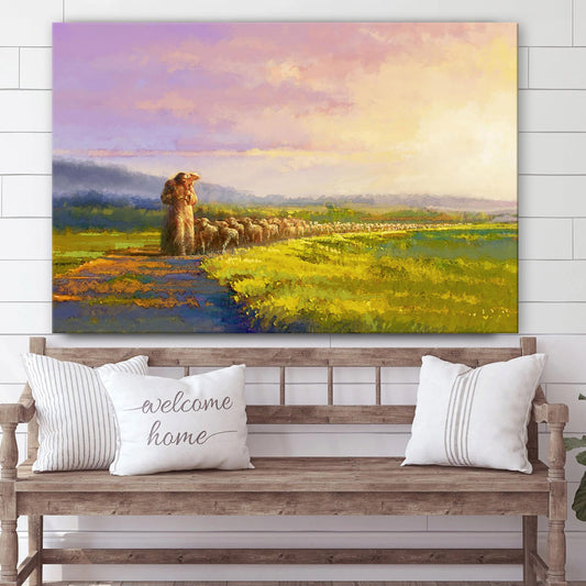 Jesus And The Lamb Picture - Going Home Canvas Wall Art - Christian Wall Decor
