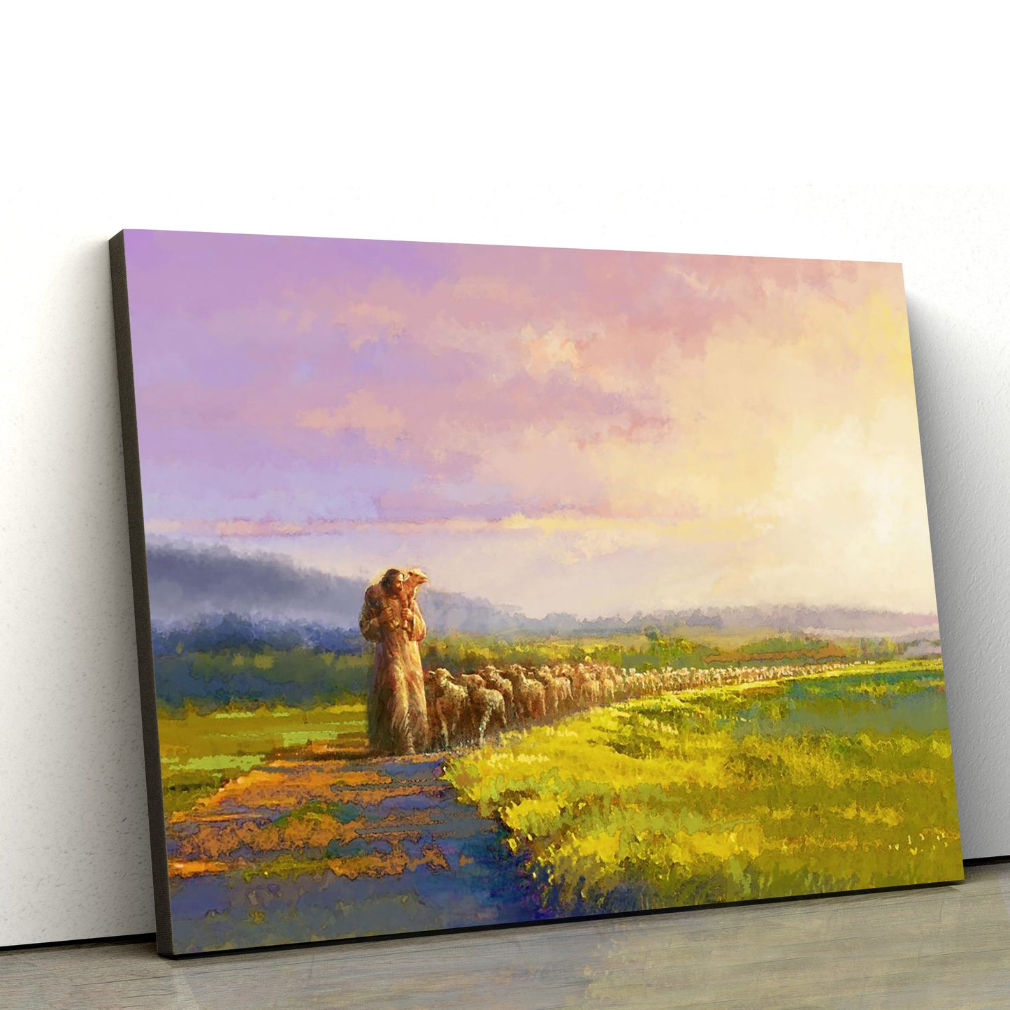 Jesus And The Lamb Picture - Going Home Canvas Wall Art - Christian Wall Decor