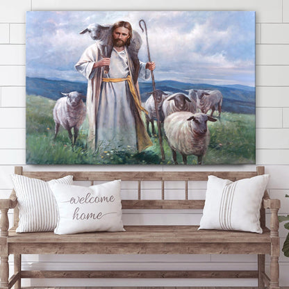 Jesus And The Lamb Picture - Good Shepherd Canvas Wall Art - Christian Wall Decor