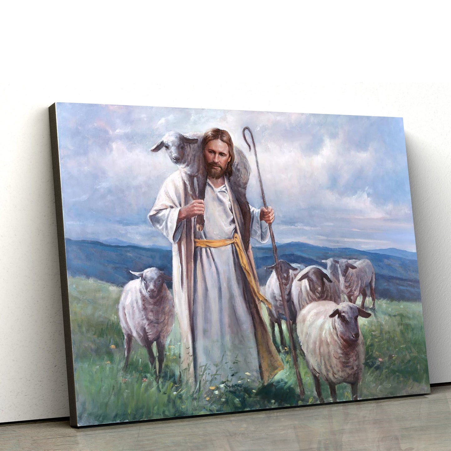 Jesus And The Lamb Picture - Good Shepherd Canvas Wall Art - Christian Wall Decor