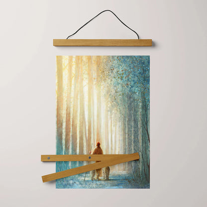 Jesus And The Lamb Picture - He Leadeth Me Portrait Hanging Canvas Wall Art - Christian Wall Decor - Religious Canvas