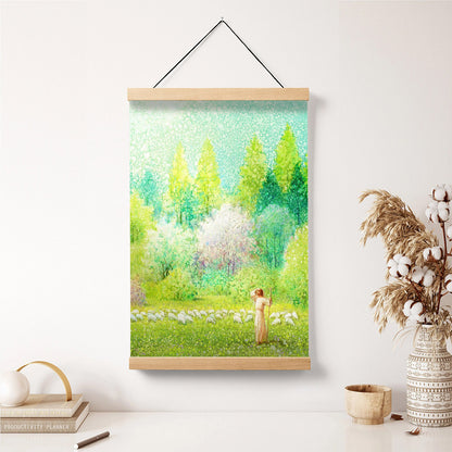 Jesus And The Lamb Picture - He Shall Find What Is Lost Portrait Hanging Canvas Wall Art - Christian Wall Decor - Religious Canvas