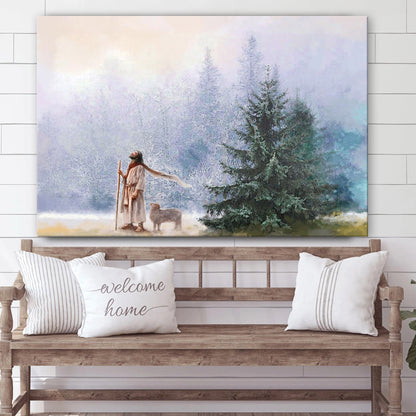 Jesus And The Lamb Picture - Heavenward Canvas Wall Art - Christian Wall Decor