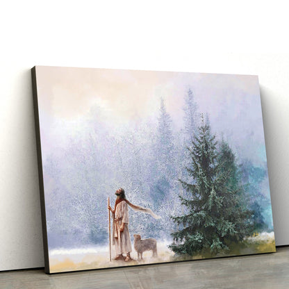 Jesus And The Lamb Picture - Heavenward Canvas Wall Art - Christian Wall Decor