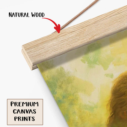 Jesus And The Lamb Picture - I Will Give You Rest Portrait Hanging Canvas Wall Art - Christian Wall Decor - Religious Canvas