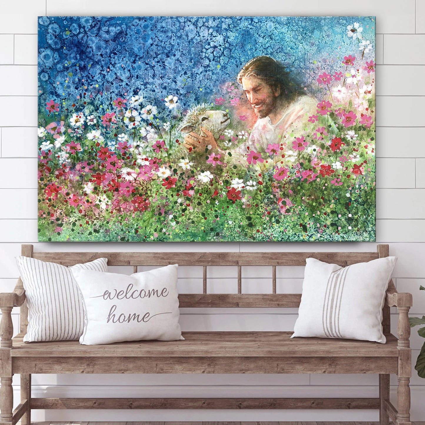 Jesus And The Lamb Picture - I Will Never Forsake Thee Canvas Wall Art - Christian Wall Decor