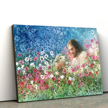 Jesus And The Lamb Picture - I Will Never Forsake Thee Canvas Wall Art - Christian Wall Decor