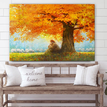 Jesus And The Lamb Picture - In His Arms Canvas Wall Art - Christian Wall Decor