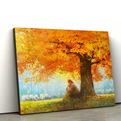 Jesus And The Lamb Picture - In His Arms Canvas Wall Art - Christian Wall Decor