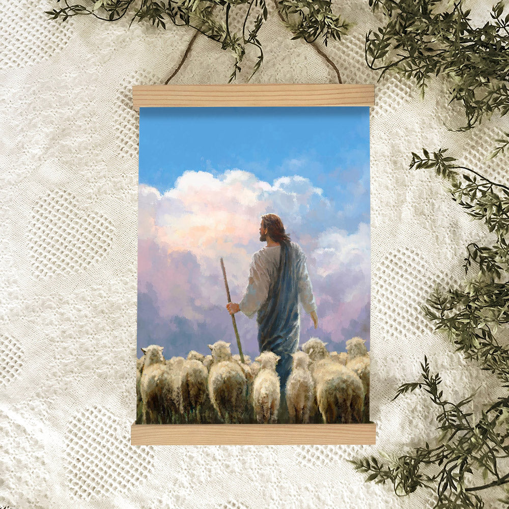 Jesus And The Lamb Picture - In His Keeping Portrait Hanging Canvas Wall Art - Christian Wall Decor - Religious Canvas