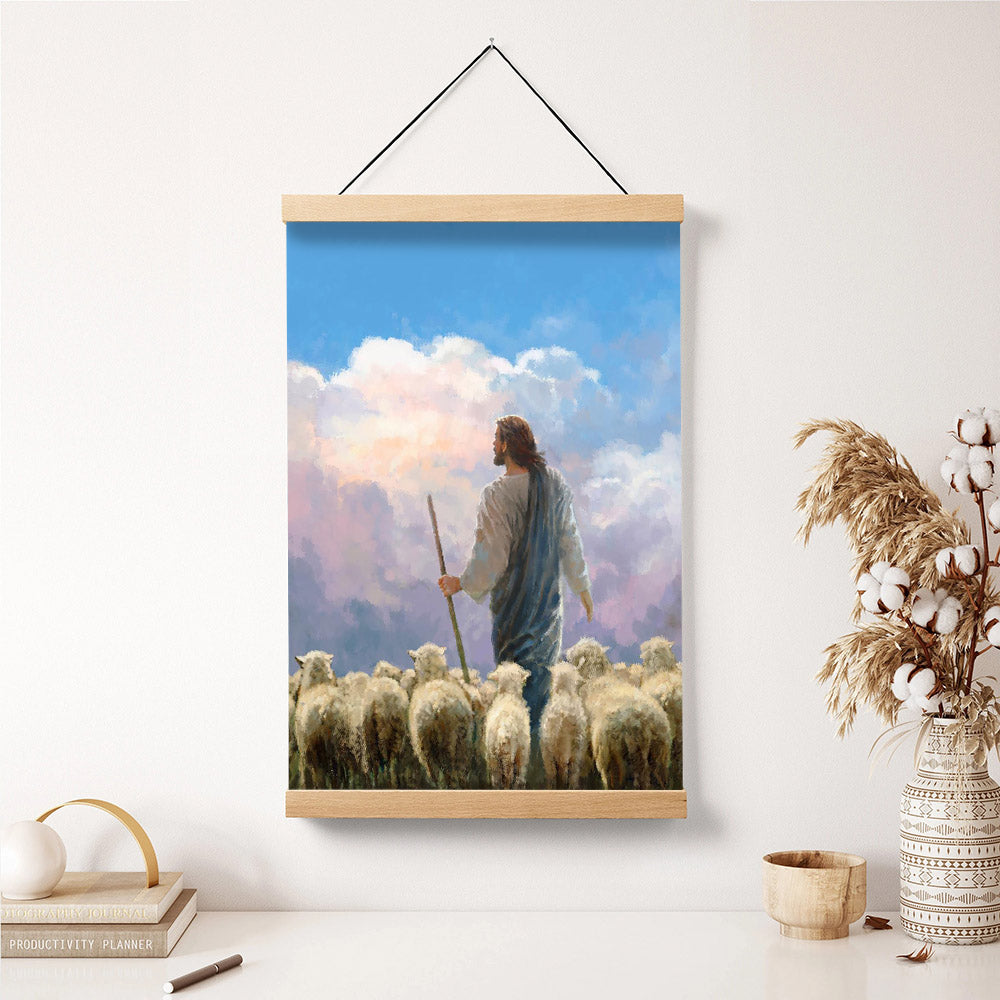 Jesus And The Lamb Picture - In His Keeping Portrait Hanging Canvas Wall Art - Christian Wall Decor - Religious Canvas