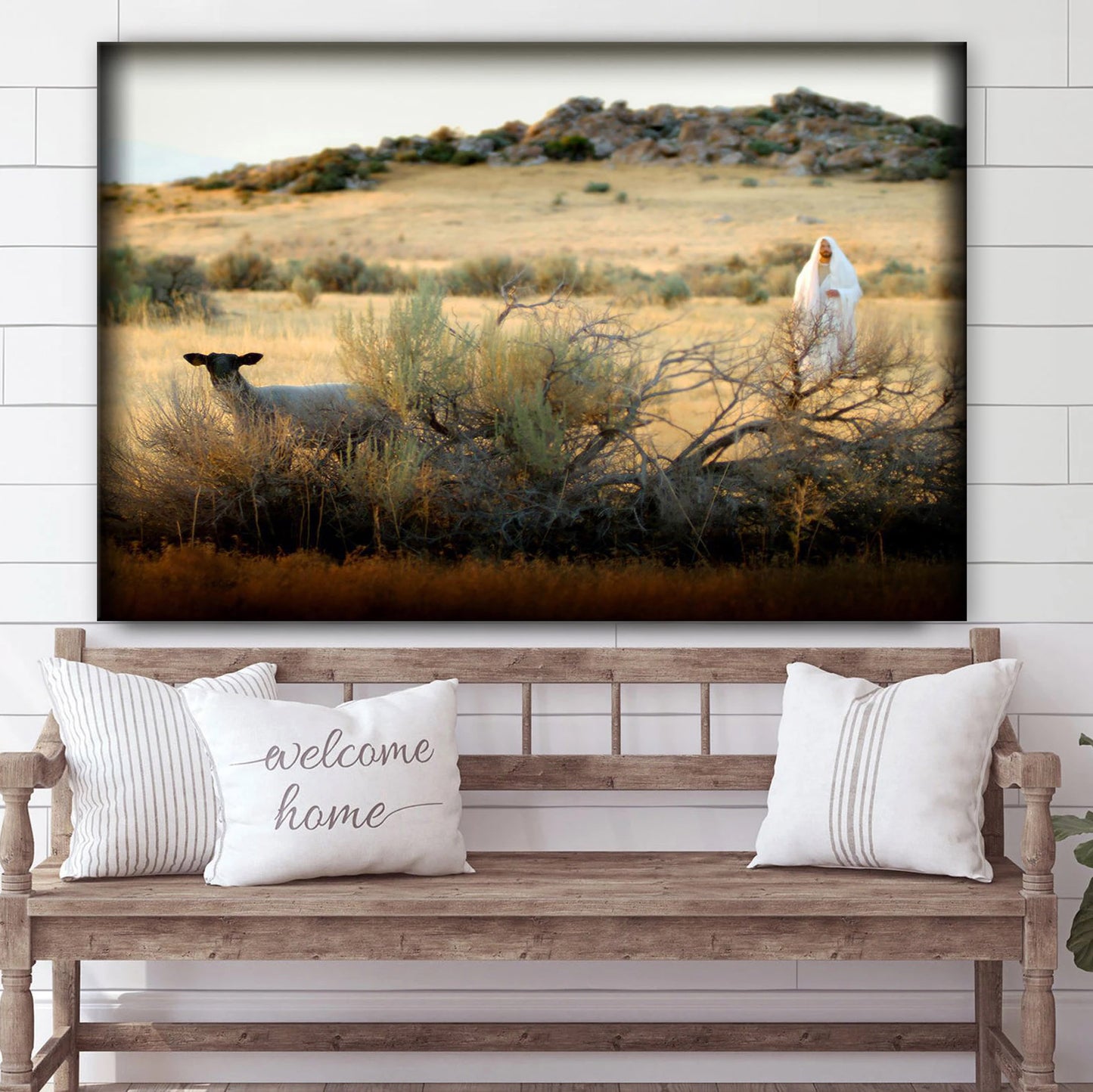 Jesus And The Lamb Picture - In Search Of The One Canvas Wall Art - Christian Wall Decor