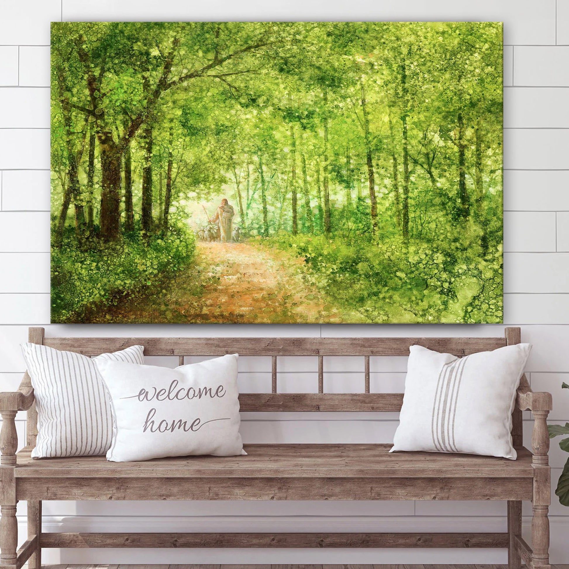 Jesus And The Lamb Picture - Lead Thou Me On Canvas Wall Art - Christian Wall Decor