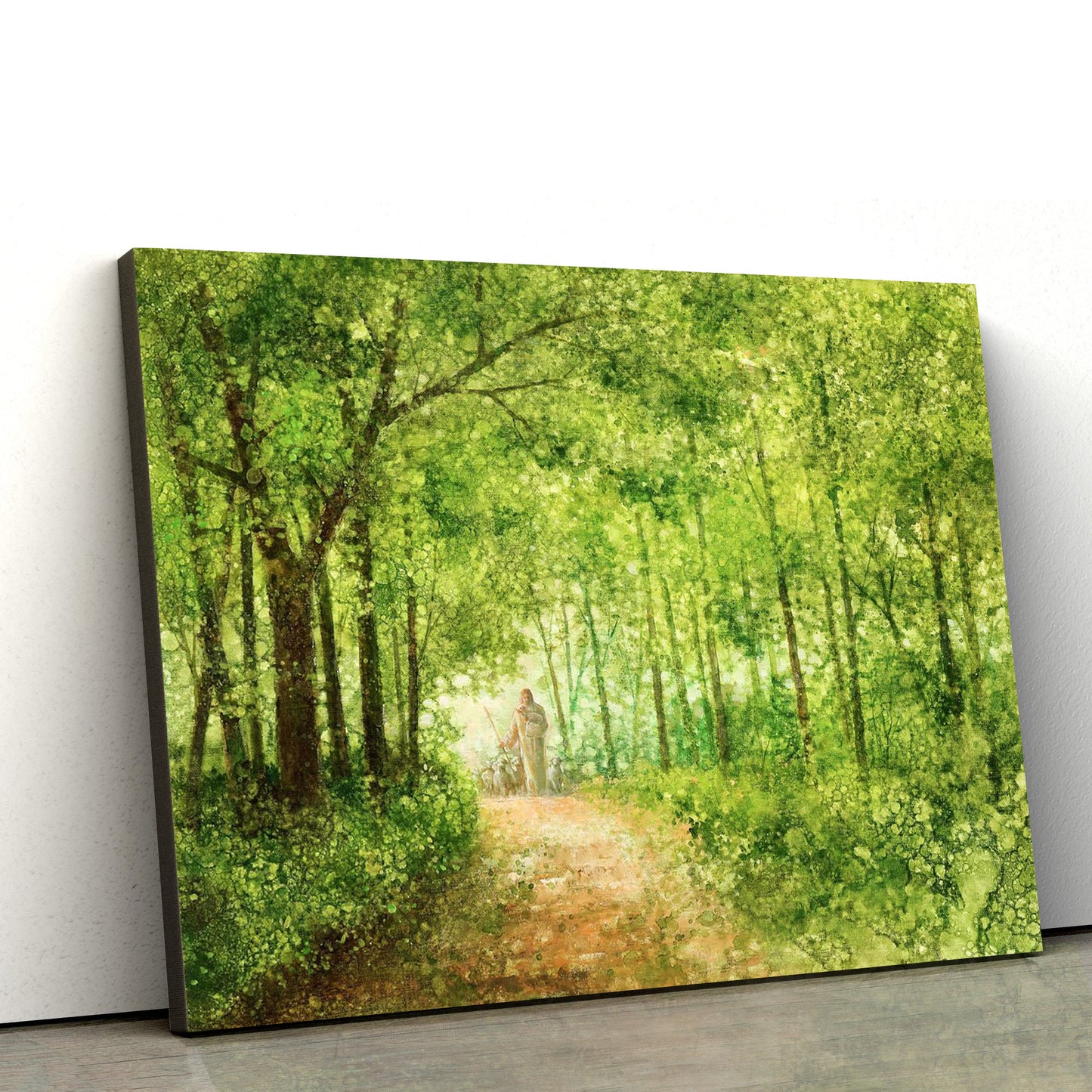 Jesus And The Lamb Picture - Lead Thou Me On Canvas Wall Art - Christian Wall Decor