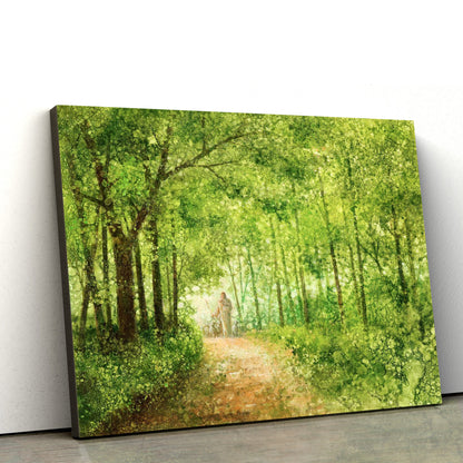 Jesus And The Lamb Picture - Lead Thou Me On Canvas Wall Art - Christian Wall Decor