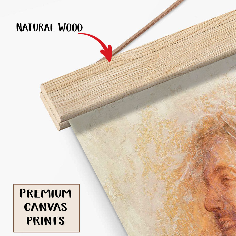 Jesus And The Lamb Picture - Little Lamb Portrait Hanging Canvas Wall Art - Christian Wall Decor - Religious Canvas