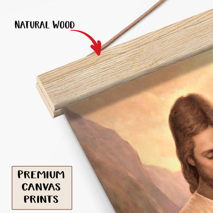 Jesus And The Lamb Picture - Lost Lamb Portrait Hanging Canvas Wall Art - Christian Wall Decor - Religious Canvas