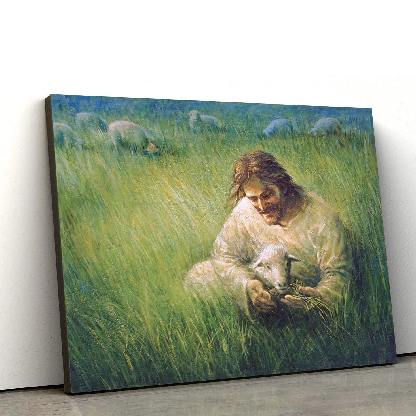 Jesus And The Lamb Picture - Not One Is Forgotten Canvas Wall Art - Christian Wall Decor