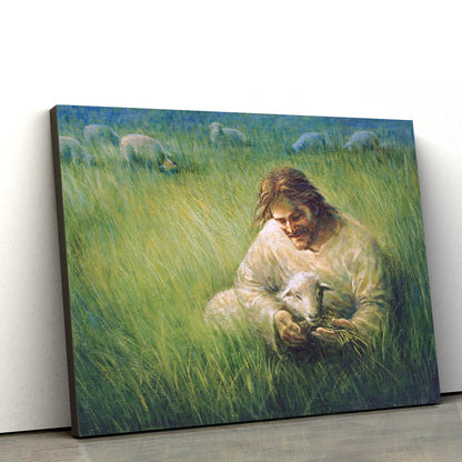 Jesus And The Lamb Picture - Not One Is Forgotten Canvas Wall Art - Christian Wall Decor