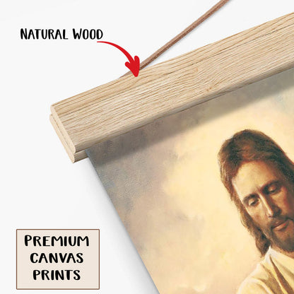 Jesus And The Lamb Picture - Ones Lost Portrait Hanging Canvas Wall Art - Christian Wall Decor - Religious Canvas