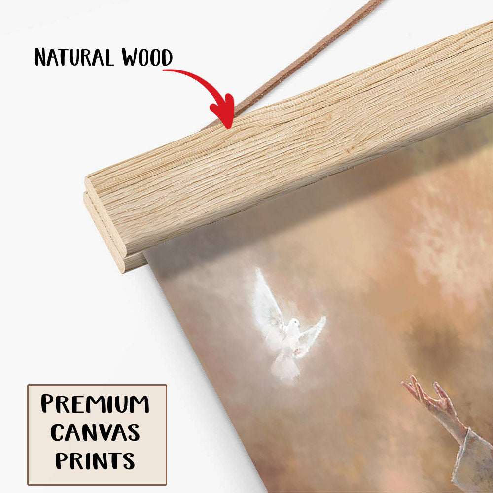 Jesus And The Lamb Picture - Prince Of Peace Portrait Hanging Canvas Wall Art - Christian Wall Decor - Religious Canvas