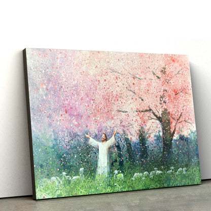 Jesus And The Lamb Picture - Seeds Of Kindness Canvas Wall Art - Christian Wall Decor