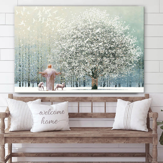 Jesus And The Lamb Picture - Solitude Canvas Wall Art - Christian Wall Decor