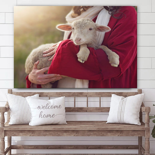 Jesus And The Lamb Picture - The Good Shepherd Canvas Wall Art 2 - Christian Wall Decor
