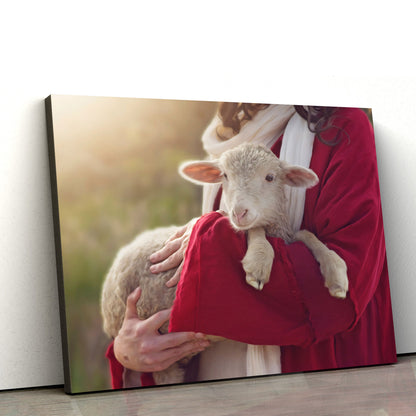 Jesus And The Lamb Picture - The Good Shepherd Canvas Wall Art 2 - Christian Wall Decor