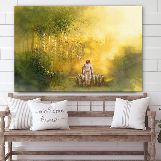 Jesus And The Lamb Picture - The Lord Is My Shepherd Canvas Wall Art - Christian Wall Decor