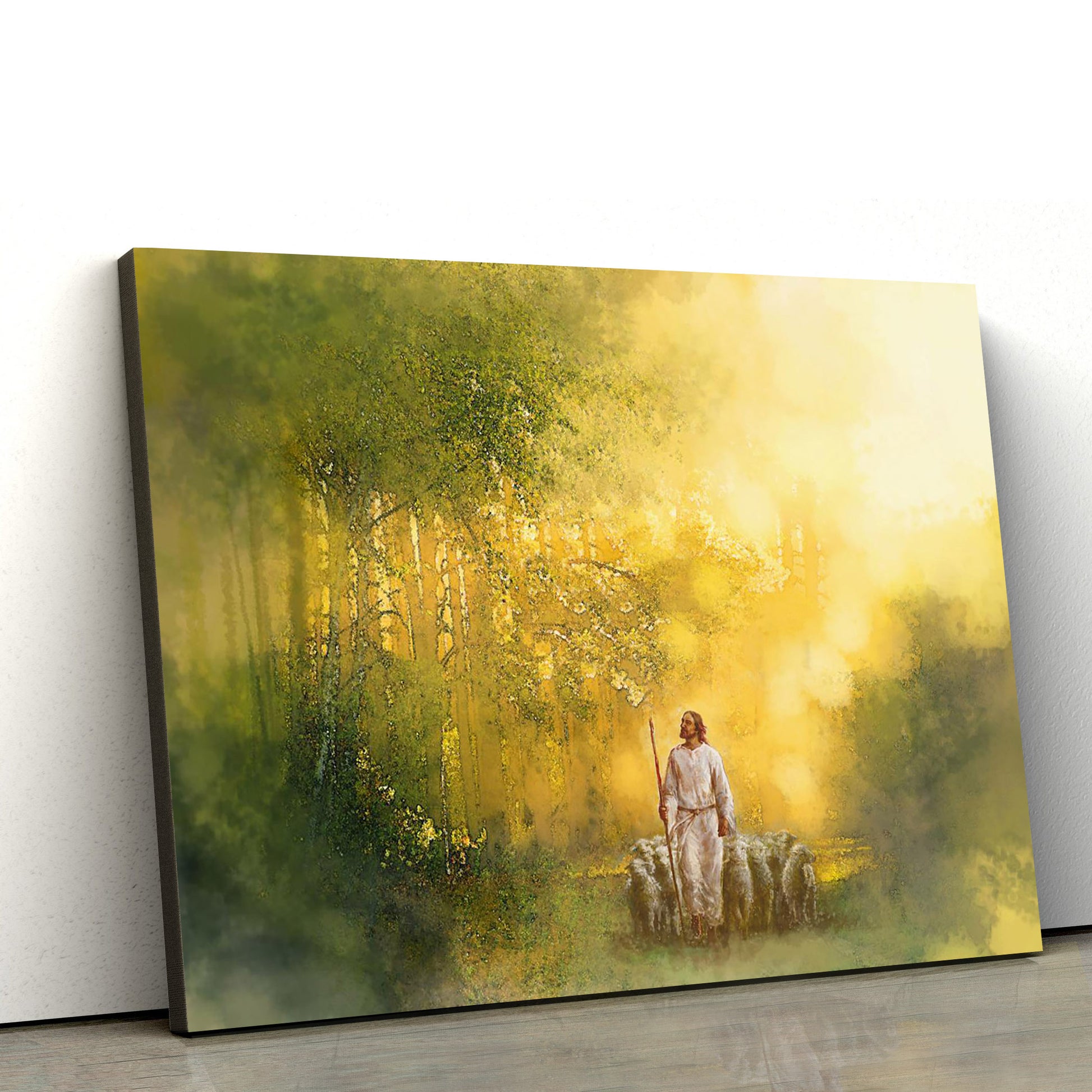 Jesus And The Lamb Picture - The Lord Is My Shepherd Canvas Wall Art - Christian Wall Decor