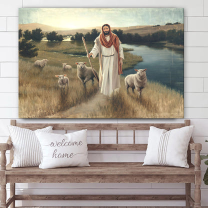 Jesus And The Lamb Picture - The Rescue Canvas Wall Art - Christian Wall Decor