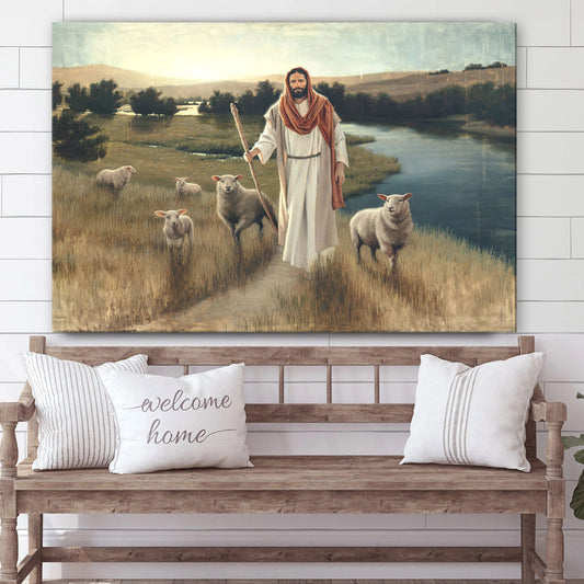 Jesus And The Lamb Picture - The Rescue Canvas Wall Art - Christian Wall Decor